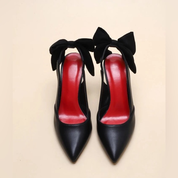 Comfortable Pyramid Slingback Pumps With Bow Size 41 (10) - Picture 2 of 8